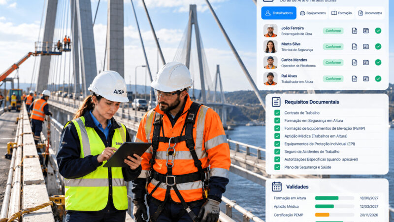Inspeção digital de ambiente, saúde e segurança numa ponte